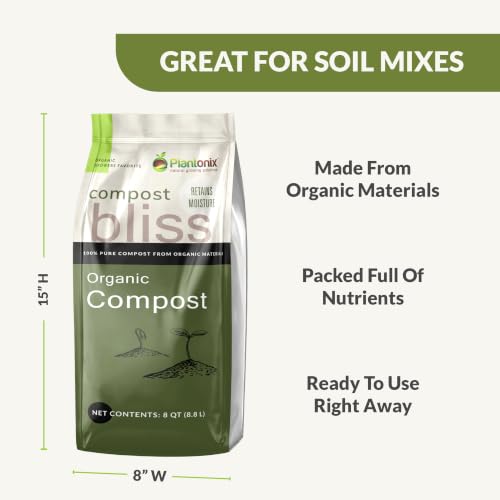 Compost Bliss (8 Qts) - 100% Natural Compost Soil for Gardening, Seed Starting Soil, & Potting Mixes - Compost Organic Garden Fertilizer - Mix with Potting Soil Indoor Plants & Outdoor Plants - view 3