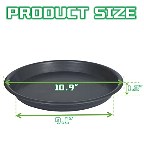 Plastic Plant Saucer 10 Inch, 3 Pack Black Durable Drip Trays for Flower Pot, s Heavy Duty Drainage Tray for Indoors No Holes, Plant Plate Water Catcher for Planter Base 7 8 9 in - view 2