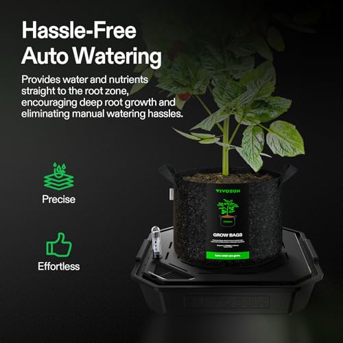 8-Pack FlexFeed Self-Watering Pots, Auto Irrigation Fabric Pot Base with Water Meter & Maintenance Window, for Use Indoors/Outdoors in Grow Tents, Greenhouses, Gardens - view 2