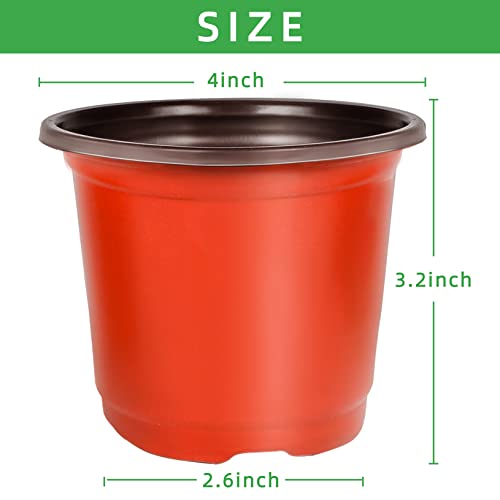 4" Small Plastic Plant Nursery Pots 100Pcs with Labels - view 2