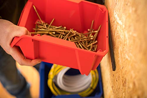 STST82736-1 Storage Boxes #2 Red Impact Resistant Polypropylene Stackable Wall Mounted Ideal for Storage of Small Items, Tools, Accessories, etc. - view 3
