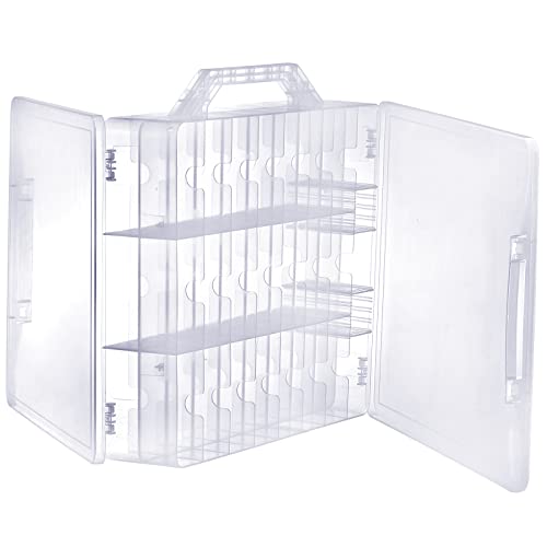 2 Pieces Double Side Universal Clear Nail Polish Organizer Box Nail Tools Holder Case for 48 Bottles with 8 Adjustable Dividers - view 2