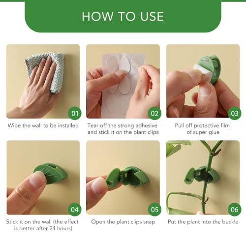 Plant Climbing Wall Fixture Clips 40 Pcs, Garden Vegetable Plant Support Binding Clip Invisible Wall Vines, Self-Adhesive Clips Plant Vine Traction for Indoor Outdoor Decoration - view 4