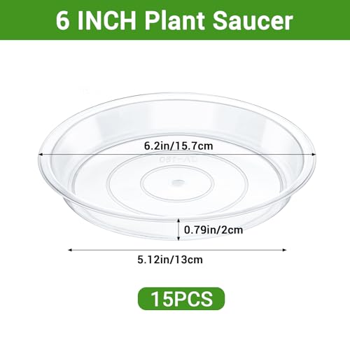 Plastic Plant Saucer, 6 Inch Planter Trays for Indoor Plants, Thicker Plant Water Drip Trays for pots, Planter Saucer for Indoors and Outdoor, Plant Container Accessories - view 2