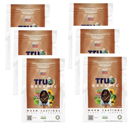 Worm Castings – Natural Fertilizer for Enhanced Soil Health, Root Growth, and Bountiful Yields - 4lbs- Case of 6