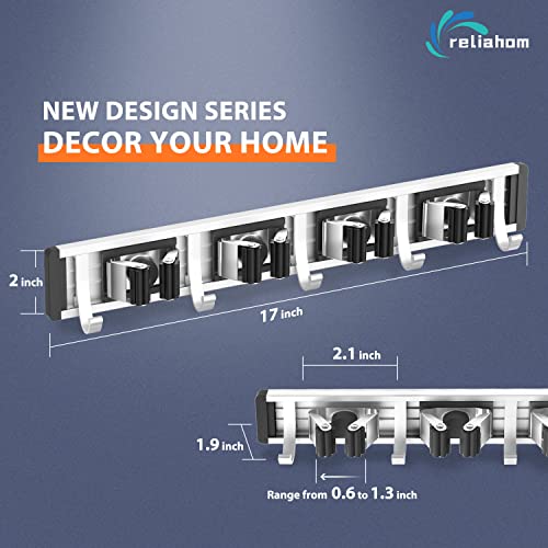 Broom Holder Wall Mount Mop Hanger Tools organizer 4Racks 5Hooks - view 6