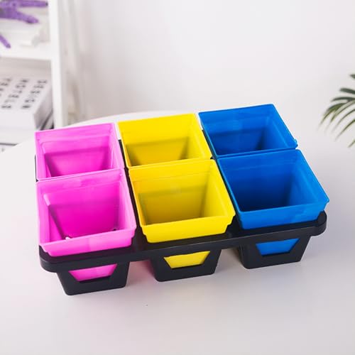 6-Grid Plastic Nursery Seedling Tray with 6 Large Compartments, Hydroponic Germination Grower Tray for Vegetable and Succulent Seedlings, Gardening Propagation Supplies, Random - view 3