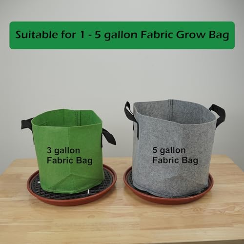 8 Pack 13 inch Self Watering Base for Fabric Grow Bag, Self-watering Plastic Elevated Plant Saucer Stand, Automatic Watering Tray for Non-woven Planter Flower Pot Growth Tent Greenhouse Indoor Outdoor - view 4