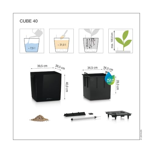 Cube Cottage 40 Granite, Self-Watering Square Planter, H15.7 L15.4 W15.4 in - view 4