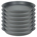 7Pcs Plant Saucer Tray, Heavy Duty Plastic Plant Drip Trays for Indoors and Outdoors, 6 8 10 12 14 16 inch Sizes, Flower Plant Water Tray Base (Dark Gray 6")