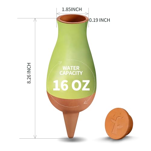 16 oz Drip Irrigation Stakes, Large Plant Watering Globes, Olla Pots Plant Watering Devices, Self Watering Planter Insert, Watering Spikes for Outdoor Indoor Everyday Vacation Use, 4-Pack - view 2