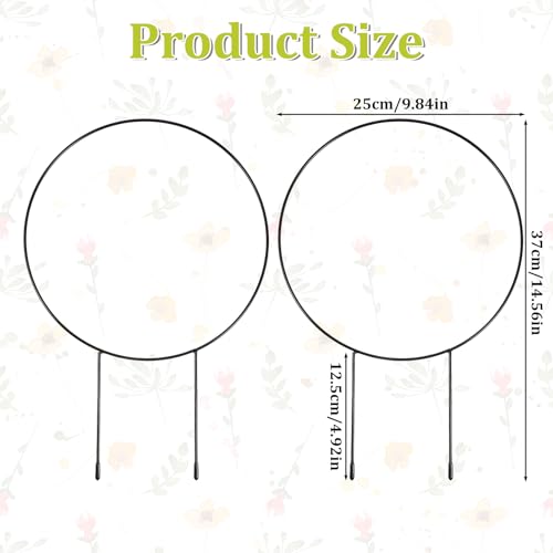 2 Pcs Trellis for Climbing Plants Indoor 14.5" Hoya Trellis Set Small Plant Support Stakes Round Climbing Plant Supports Flower Houseplant Hoya Support for Garden Stem Vines Potted Plants - view 2