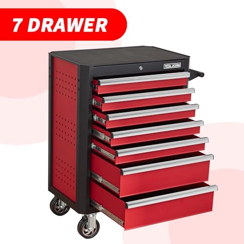 Upgrade 7-Drawer Rolling Tool Chest with Locking Wheels & Drawers, 18.5" D x 27.9" W x 39.5" H Mobile Tool Storage Cabinet, Heavy-Duty Garage Organizer w/Ergonomic Handle - view 5