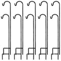 Ashman Shepherds Hook 10 Pack Black, 35 Inches Tall, Made of Premium Metal for Hanging Solar Light, Bird Feeders, Mason Jars, Garden Stake and Wedding Décor.