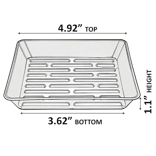6 Pack 4 Inch Square Plant Saucer No Holes, Heavy Duty Plastic Drip Tray for Flower Pots, Clear - view 2