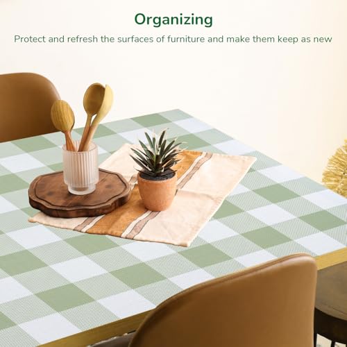 Green Gingham Shelf Drawer Liners Non-Adhesive 11.8In x 10FT - view 4