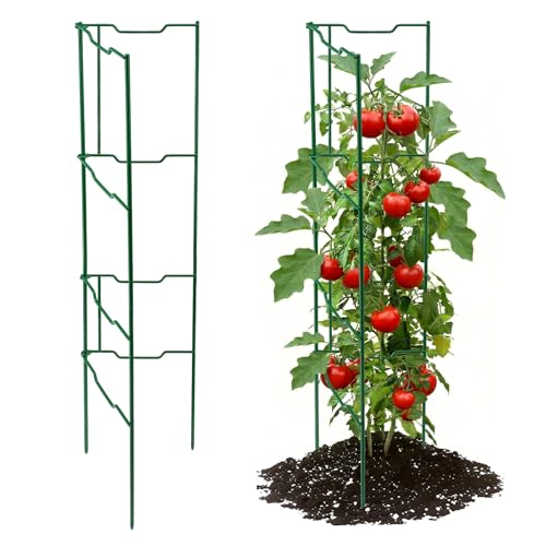 2 Pack 32 Inch Stacking Tomato Ladders, V-Shape Garden Trellis