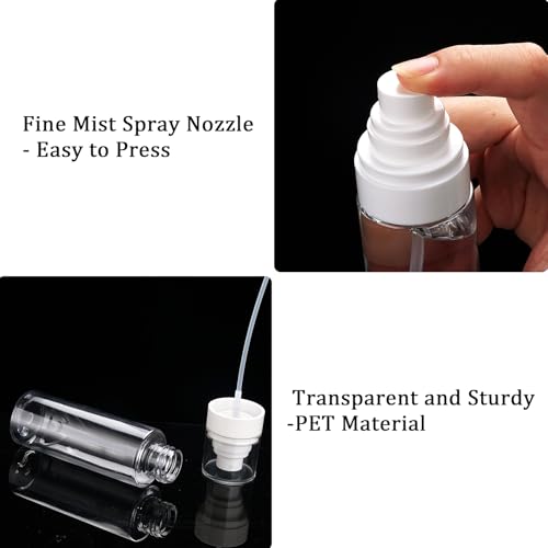 3.5oz/105ml 5 Pack Clear Fine Mist Spray Bottles - view 5