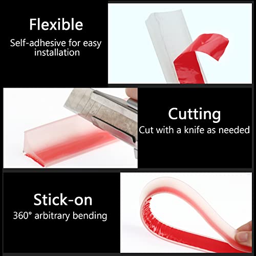 Silicone Shower Threshold Water Dam Barrier, 39 Inch, Clear - view 4