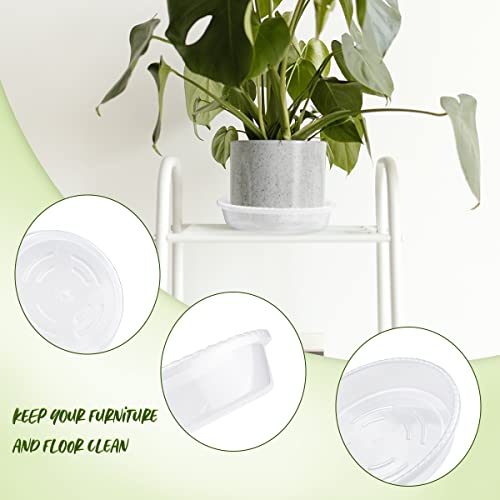9 Pack Clear Plastic Plant Saucer, Durable Plant Trays Flower Plant - view 5