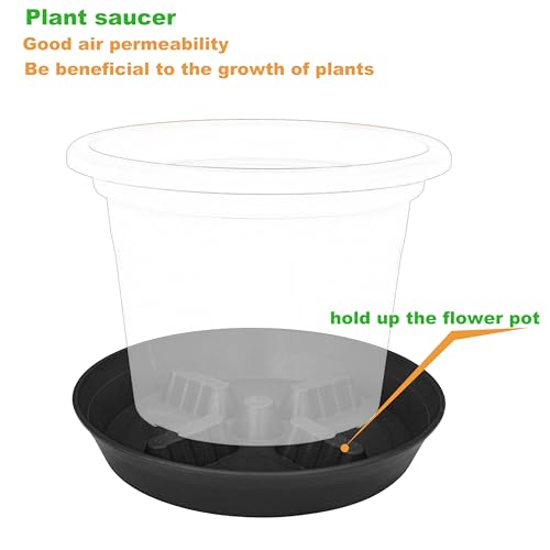 4 Pack Plant Saucer 8 inch, 10 12 14 17 inch, Plant Stand Plastic Plant Saucers for Indoors Outdoor, Heavy Duty Flower Planter Drip Trays for Pots, Pot Saucers for Plants, Grow Bags Saucers - view 5