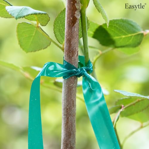 2 Pack x 150 ft Stretch Tie Tape Roll, 1/2" Garden Tie Tape, Thick Sturdy Plant Ribbon Garden Green Vinyl Stake Gardening Tools for Indoor Outdoor Patio Plant Use - view 5