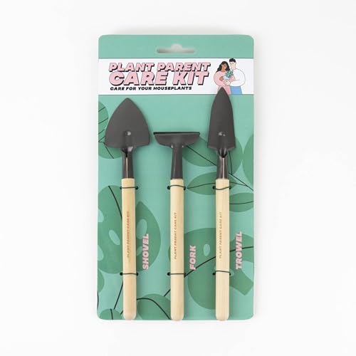 Gift Republic Plant Parent Care Kit Miniature Shovel, Fork & Trowel Set for Houseplants Indoor Garden Tools for Beginners & Experts Gardening Gift, Green - view 4