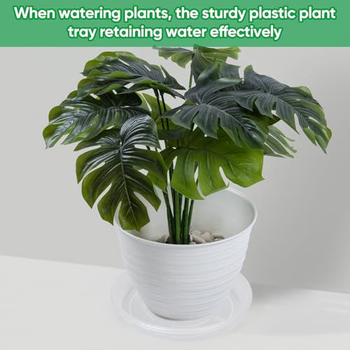 25 Pack Plant Saucer Tray, 6/8 / 10/12 /14 inch Heavy Duty Flower Pot Trays, Plastic Plant Saucer for Indoor & Outdoor Plants, Plant Trays to Catch Water, 5 Pieces of Each Size - view 3
