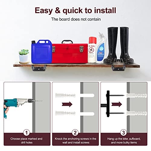 4 Pack Metal Wall Mount Garage Double Storage Hooks - view 5