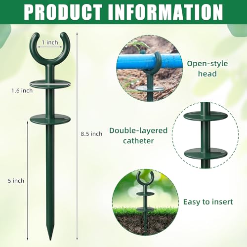 16 Pcs 3/4'' Garden Hose Guide Stakes Bulk Garden Guards Holder Spike for Plant-Saving Outside Yard Lawn to Preventing Hose Tangles and Protecting Plants - view 2