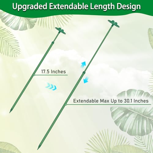 Extendable Plant Stakes,Length Scalable From17.5to30.1IN Plant SupportStake - view 5