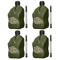 3842-CA, 5.5-Gallon Square Motorsport Jug Camo (4 Pack) w/ 14" Deluxe Hose (4 Pack) Close-Trimmed Cap and Neck for Tight Seal