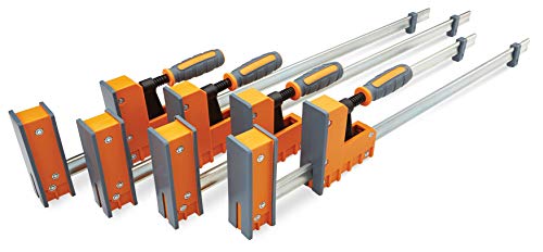 4-Piece Parallel Clamp Set 571550I & Wood Organizer and Lumber Storage Metal Rack with 6-Level Wall Mount – Indoor and Outdoor Use, In Orange | PBR-001 - view 2