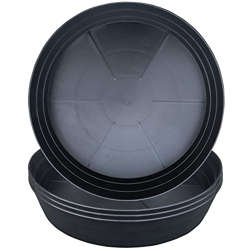 Plant Saucer 14 Inch, 4 Pack Extra Large Planter Saucer, Plastic Plant Saucers for Indoors and Outdoors, Deep Plant Pot Saucers, Drainage Tray for 9 10 12 in Planters