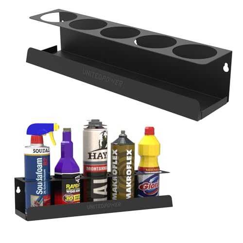 5 Aerosol Spray Can Holder, Paint Bottle Storage Rack, Steel Wall Mount Shelf, Tool Organizer for Garage, Craft Workspace and Home
