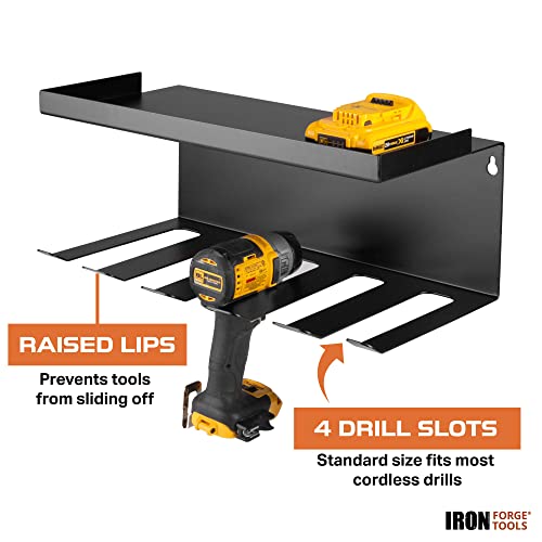 Metal Power Drill Organizer for Garage, 5 Drill Slots - view 3