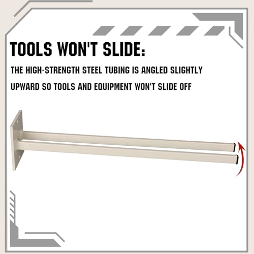 2 Pcs Shovel Holder Wall Mount Tool Rack Heavy Duty Steel, Beige - view 3