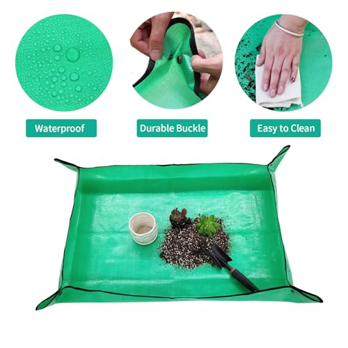 Repotting Mat for Indoor Plants, 29.5" X 39.4" Waterproof Succulent Potting Mat, Foldable Reusable Soil Change Mat Gardening Planting Mat - Gifts for Plant Lovers - view 4