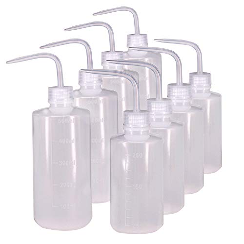 250ml+500ml Plastic Safety Wash Bottles 8 Pack - Each Size 4 Pack