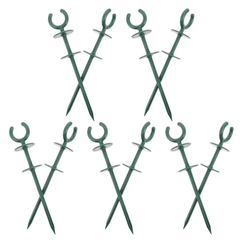 10PCS Plastic Garden Hose Guide Spike, Green Stake for Plant Protection