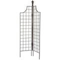 Garden Screen Trellis 77" Tall - Freestanding Charcoal Brown