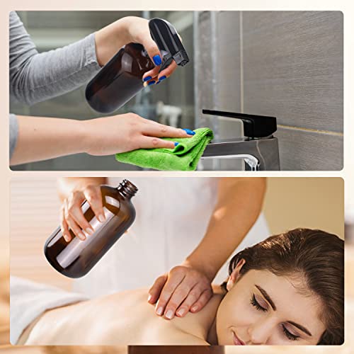 Amber Glass Spray Bottles, 16 oz Glass Spray Bottles for Cleaning Solutions and Essential Oils, Refillable Empty Spray Bottle with Adjustable Nozzles for Alcohol, Plant and Hair Care (1 Pack) - view 3