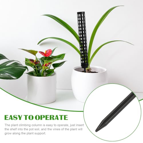 2pcs Plastic Moss Pole Plant Supports, Black Rope Tie - view 3