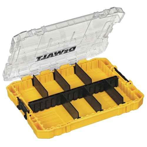 Tool Box, Medium 8-Compartments Small Parts Organizer, Portable Tough Case Screw Organizer Toolbox with Customazible Dividers (DWAN2190) - view 3