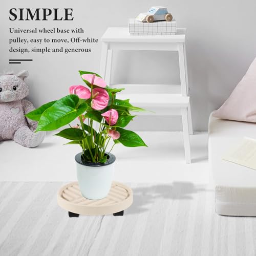 White PP Plant Tray with Smooth Wheels, Movable Planter Base - view 5