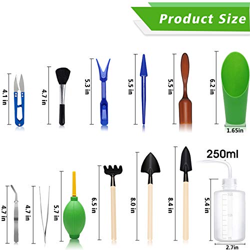 Succulent Tools, Mini Garden Tool Set, Transplanting Tools Set, Succulent Care kit for Succulent Miniature Gardening Plant, Multi, 13 Pcs - view 2