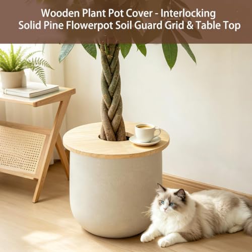 Plant Pot Protectors from Cats Wooden Cat Proof Interlocking Waterproof - view 5