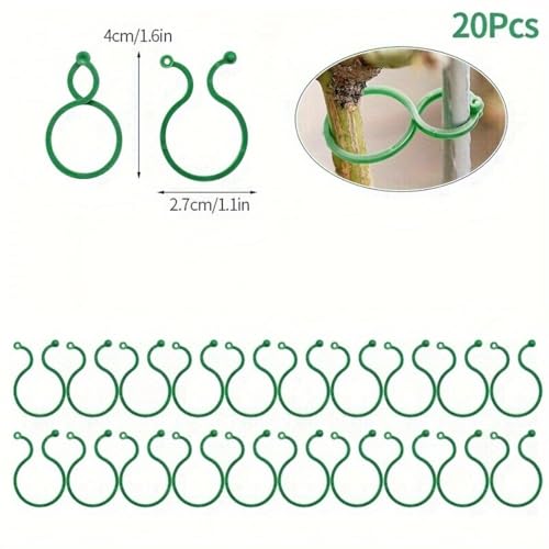 20-Pack Plastic Garden Plant Tie Clips – Tomato Vine Support Fasteners, Reusable Stem Strap Buckle Clamps for Securing Climbing Plants - view 3