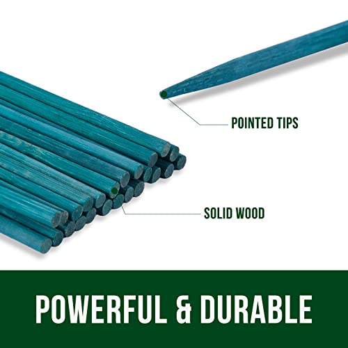 Green Bamboo Sticks Garden Wood Plant Stakes,Floral Plant Support Wooden,Wooden Sign Posting Garden Sticks,15 Inches 25 Pack - view 3