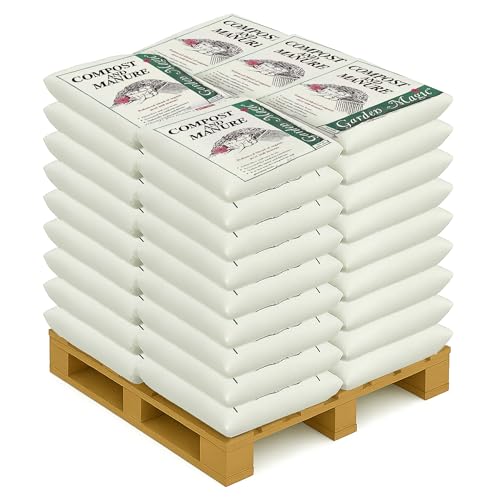 Michigan Peat 40 Pound Compost and Manure with Odor Free Blend and Naturally Moist and Fibrous for Lawn and Garden, 60 Pack